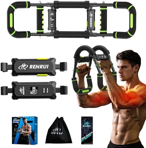 Twister Arm Trainer, Chest Workout Equipment for Men & Women Adjustable 5 Resistance Levels (40-130 lbs), Ergonomic Home Gym Strength Trainer with Anti-Slip Handles & Carry Bag