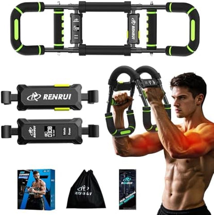 Twister Arm Trainer, Chest Workout Equipment for Men & Women Adjustable 5 Resistance Levels (40-130 lbs), Ergonomic Home Gym Strength Trainer with Anti-Slip Handles & Carry Bag