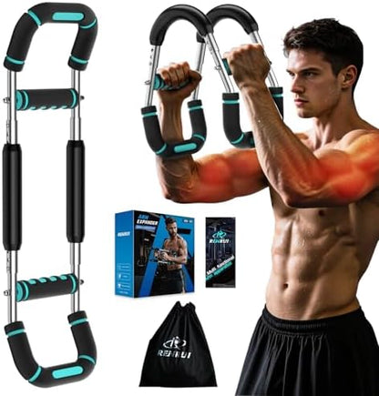 Twister Arm Trainer, Chest Workout Equipment for Men & Women Adjustable 5 Resistance Levels (40-130 lbs), Ergonomic Home Gym Strength Trainer with Anti-Slip Handles & Carry Bag