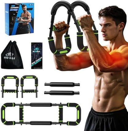 Twister Arm Trainer, Chest Workout Equipment for Men & Women Adjustable 5 Resistance Levels (40-130 lbs), Ergonomic Home Gym Strength Trainer with Anti-Slip Handles & Carry Bag