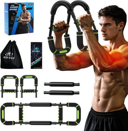 Twister Arm Trainer, Chest Workout Equipment for Men & Women Adjustable 5 Resistance Levels (40-130 lbs), Ergonomic Home Gym Strength Trainer with Anti-Slip Handles & Carry Bag